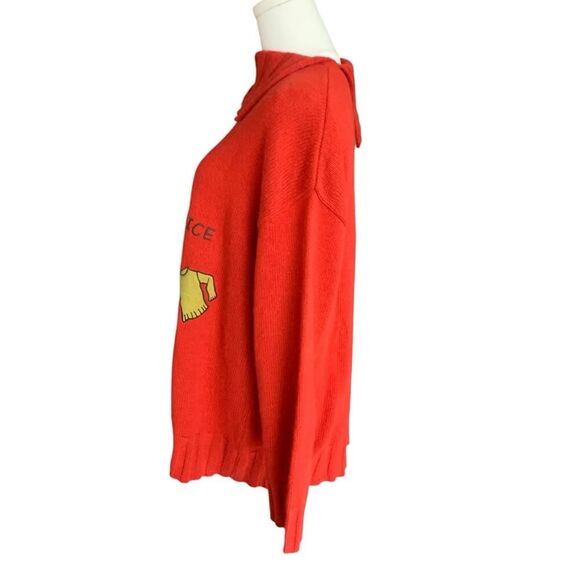 JC de Castelbajac RARE Vintage "Lucy" Charlie Brown Patchwork Sweater Red XXL - Picture 4 of 12